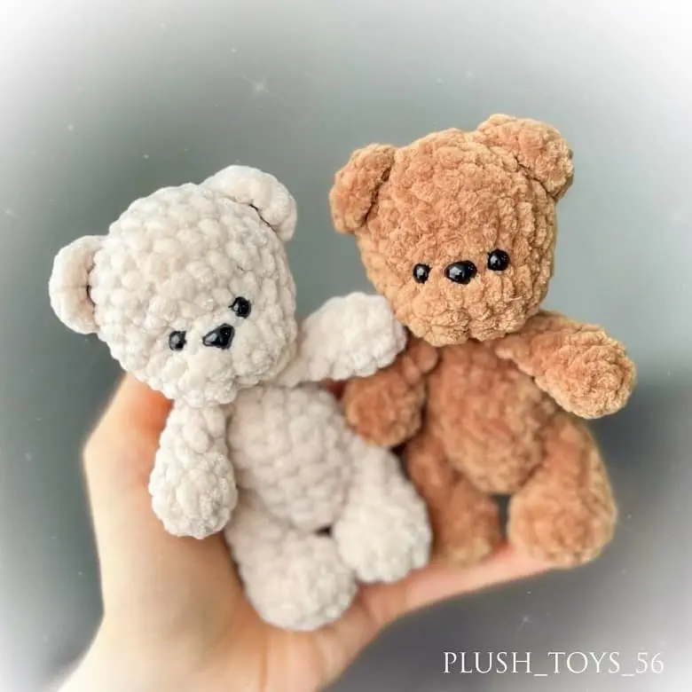 Crochet mini plush teddy bear